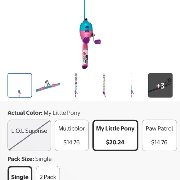 My Little Pony Kids Fishing Rod - Pink and Blue - Picture 1 of 4